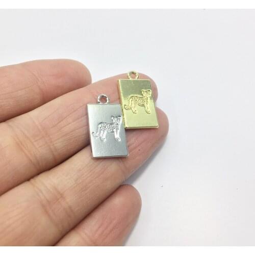 Eruifa Beautiful 10*18mm Leopard Coin 20pcs per bag gold/Silver plated Zinc alloy Charms Pendant Jewelry DIY Necklace 2 colors