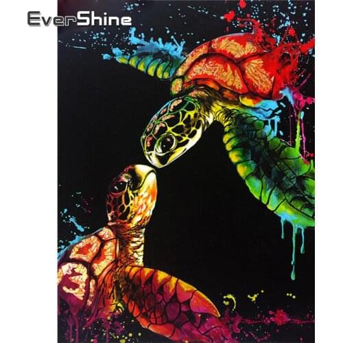 EverShine 5D DIY Diamond Painting Sea Turtle Rhinestone Diamond Mosaic Animal Full Drill Square Embroidery Cross Stitch Wall Art