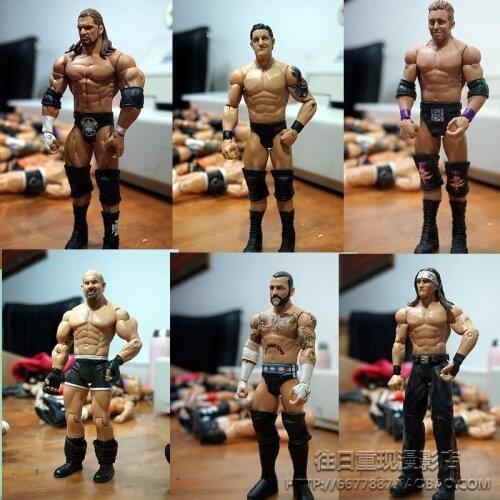 Bandai 7-inch Wrestling Action Figures Wrestler Figure Decoration Punk Desktop Collection Gift Surprise Movable Joints Toys