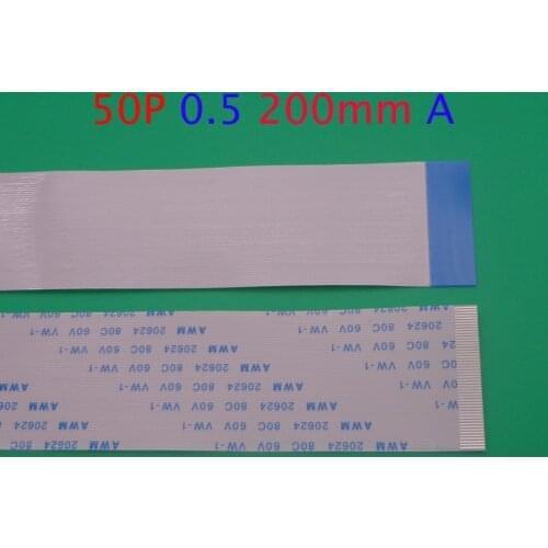 50PCS FFC FPC Flexible Flat Cable 0.5mm Pitch 50Pin Type A Length 200mm 50p Width 25.5mm Flex Cable AWM 20624 80C 60V VW-1