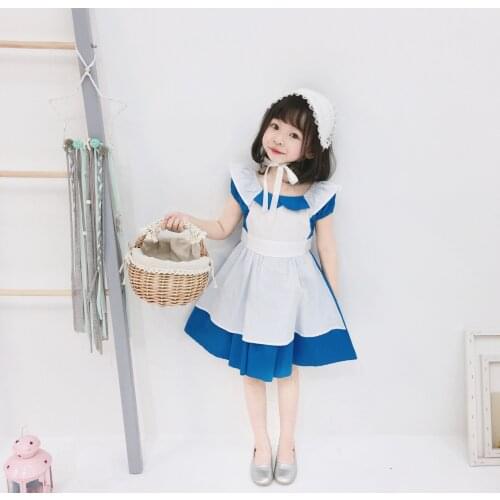 Toddler Baby Girls Princess Cosplay Costumes Kid Summer dress Kid Summer cotton dress Halloween clothing