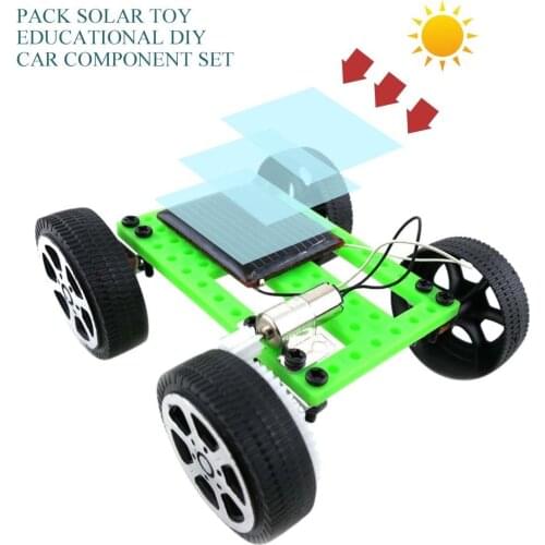 Mini Plastic Handmade Solar Powered Toy DIY Car Kit Children Technology Educational Gadget Hobby Funny Kit 8-11 Age