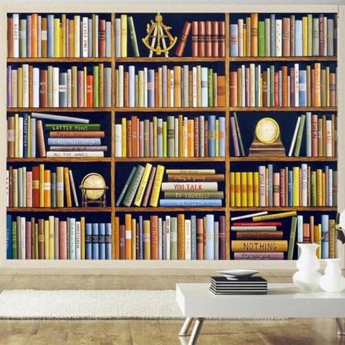 Custom Any Size Mural Wallpaper 3D Retro Bookshelf Living Room Study Background Wall Decor Papel De Parede Classic Wall Papers
