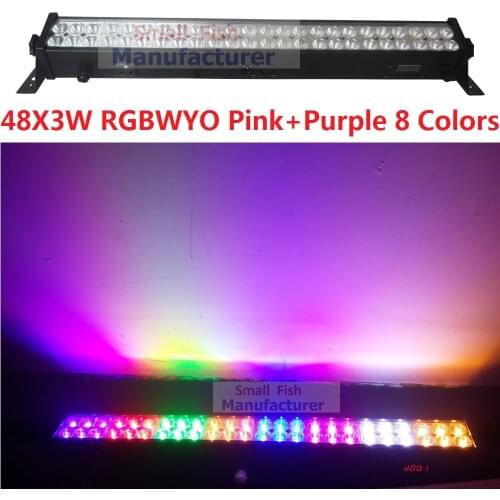 2020 New 48x3W RGBWYPOP 8 Colors Led Wall Wash Landscape Line Bar Light DMX512 Indoor LED Flood Down Lighting DJ DMX Disco Club