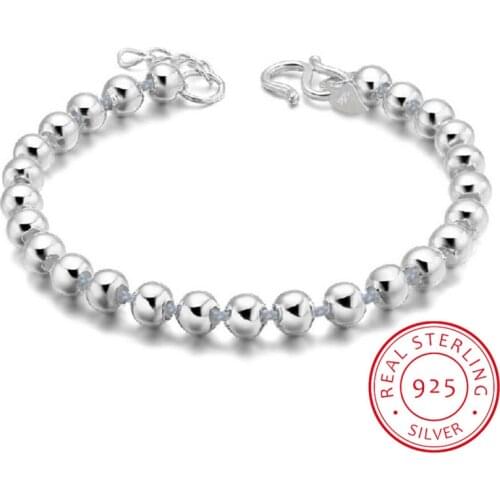 Wholesale European Fashion Woman Girl Party Birthday Wedding Gift Vintage Beads Bell 925 Sterling Silver Bracelet