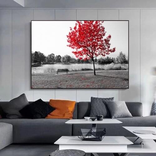 Landscape Plant Big Tree Canvas Painting Modern Art Posters and Prints Abstract Wall Art Picture for Living Room Home Decoration