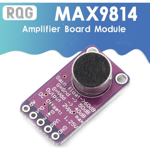 MAX9814 Microphone AGC Amplifier Board Module Auto Gain Control for Arduino Programmable Attack and Release Ratio Low THD