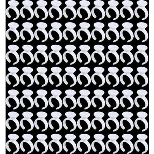 100 x Disposable Glue Holder Ring Pallet For Eyelash Extension Tattoo Pigment