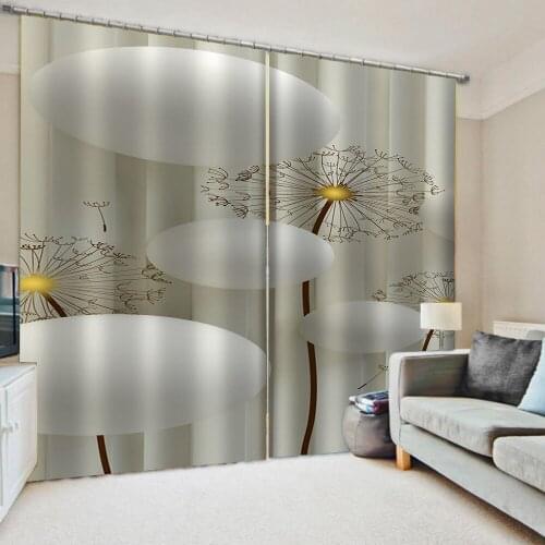 Custom photo Blackout Window Drapes Luxury 3D Curtains For Living room stereoscopic curtains Dandelion