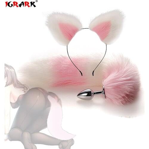 Furry Fox Tail Butt Plug Hollow Sex Stainless Steel Anal Plug But Plug Butplug Sex Massager Goods Anal Stuff for Men Female
