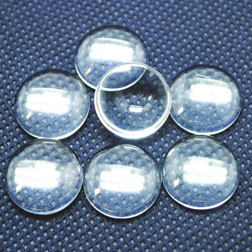 Socharming Transparent Glass Cabochon Clear Crystal Jewelry Fittings round shape Size 10mm 12mm 14mm 16mm 18mm 20mm