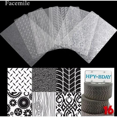 1Set Fondant Cake Mold Transparent Texture Bakeware Texture Sheet Set Cookie Texture Mat Sugar Craft Decoration Baking Tools