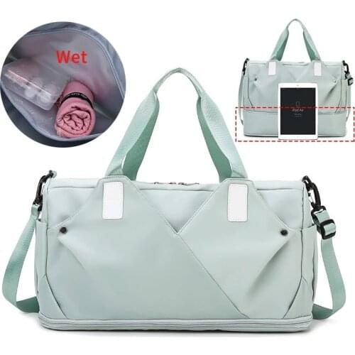 Sports Fitness Bag for Women Fitness Yoga Bag Big Travel Duffle Luggage Handbag Expandable Dry Wet Combo Female Gym Accessories