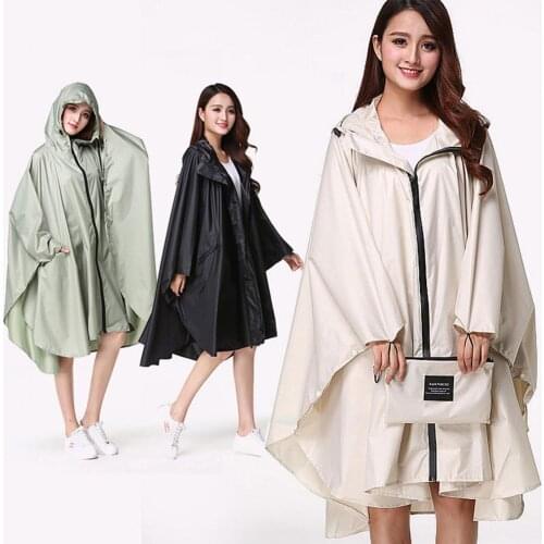 Stylish Hooded Women Raincoat Outdoor Long Poncho Waterproof Rain Coat Rainwear Tourism Outdoor Hiking Rain Poncho Rain Coat