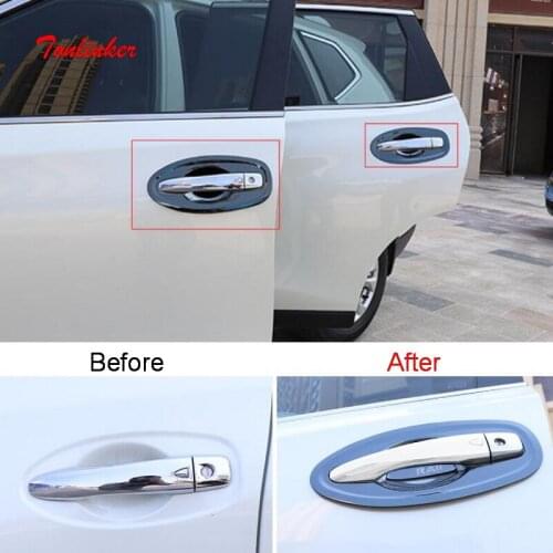 Tonlinker Exterior Door Handle Cover Case stickers For Nissan X-Trail 2014-19 Car Style 8 PCS Stainless Steel Cover stickers