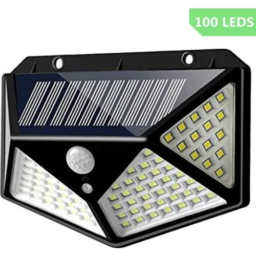 100 LEDs Solar Light Outdoor Solar Lamp 3 Modes PIR Motion Sensor Waterproof Wall Lamps For Garden Decoration