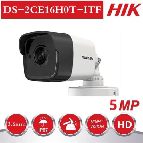 Hikvision 5MP indoor and outdoor waterproof TVI / AHD / CVI / CVBS 4 IN 1 Analog Bullet Camera DS-2CE16H0T-ITF CCTV Camera