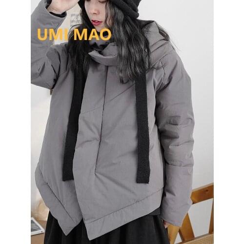 UMI MAO Winter Female Design New Silhouette Deconstruction Irregular Niche Short Lightweight Down Jacket Coat Women Trend Y2K