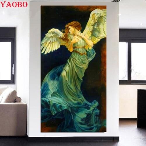 Angel girl wings 1 Panel 5D diy Diamond painting mosaic square round drill embroidery cross stitch European style wall hanging