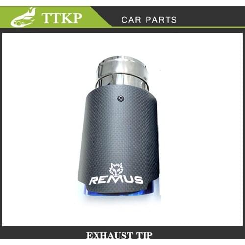 1 PC Matt Black Pipe Carbon Fiber REMUS FOR Stainless steel Universal exhaust pipe Muffler Pipe For x4 automobiles micro tips