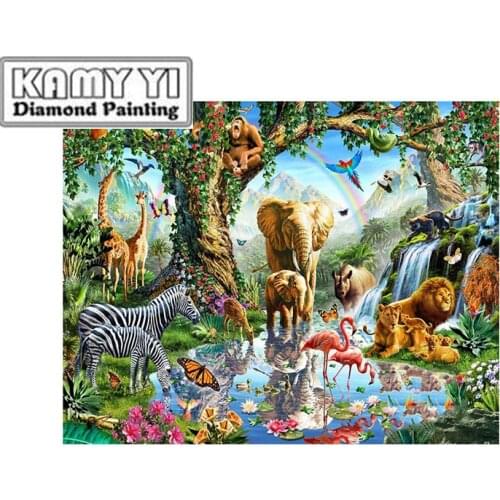 100% Full 5D Diy Square/Round Diamond Paintings Horse, elephant , lion 3D Diamond Painting Rhinestones Paintings Embroidery D8