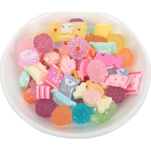 20Pcs Mixed Simulation Candy Lucky Bag Resin Kawaii Accessories Scrapbooking Cabochon Flatback Decoration Craft Embellishment