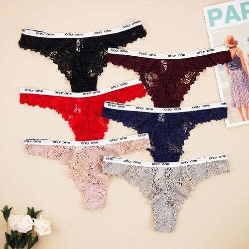 3pcs/lot Women Lace Thong Sexy Underwear Low Waist Soft Panties Breathable G String Underpants Large Size XL-4XL Lingerie