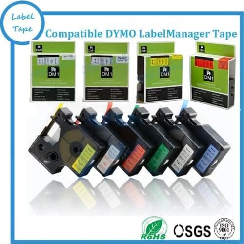6PK/lot 9mm mix colors Dymo D1 Cartridge Tape 40910, 40911,40912,40913,40914, 40918 for labelmanager labeller