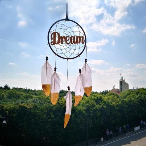 Dream Letter Golden Feather Dreamnet dream catcher room decoration farmhouse decor dreamcatcher party wedding decoration gift