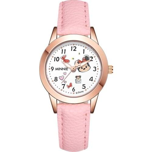 Disney 2021 Official Girls Quartz Wristwatches Minnie Mouse Marie Cat Donald Duck Cute Casual Student Gift Clock Japan Movement