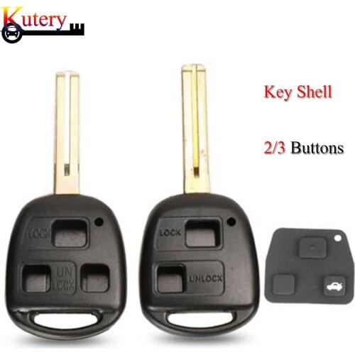 Kutery 10PCS/Lot Car Key Shell For Lexus ES300 GS300 GS430 GX470 LS200 2/3Buttons Case Fob Cover With TOY48 Uncut Blade Blank