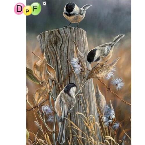 DPF 5D DIY diamond painting cross stitch stump bird diamond painting round diamond painting embroidery mosaic decoration gift