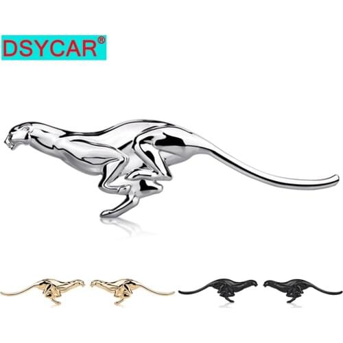 DSYCAR 2Pcs Car Metal Badge Emblem 3D Leopard Car Trunk Auto Logo Adhesive Decal Sticker For Most Cars