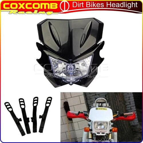 Motocross 12V 35W Headlight Street Bike Head Lamp For Honda Kawasaki 1000 250R ZX6R ZX10R KLX140 Supermoto Dirt Bike Enduro