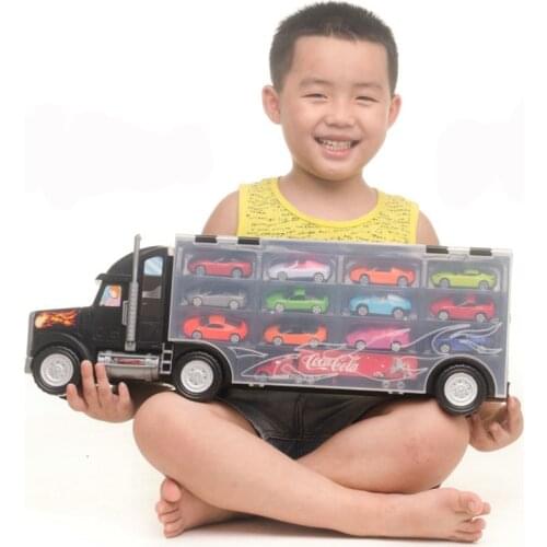 Childrens Toys, Big Truck, Toy Alloy Toy Car, Gift Storage Box, Large Container Truck, Transporter, Alloy Car Model