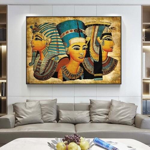 Canvas Paintings Ancient Egypt Pharaohs Wall Art Retro Posters and Prints Wall Pictures For Living Room Wall Decor