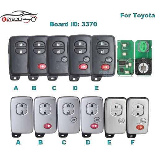KEYECU 3370 Board ID ASK 314.3MHz/433.92MHz Keyless Go Smart Key for Toyota Crown Prado Avalon Camry Lexus GT GS ES LS