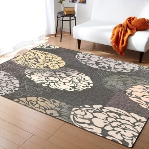 Classical flower pattern Soft Flannel 3D Printed Area Rugs Anti-slip Large Rug Carpet for Living Room Decor
