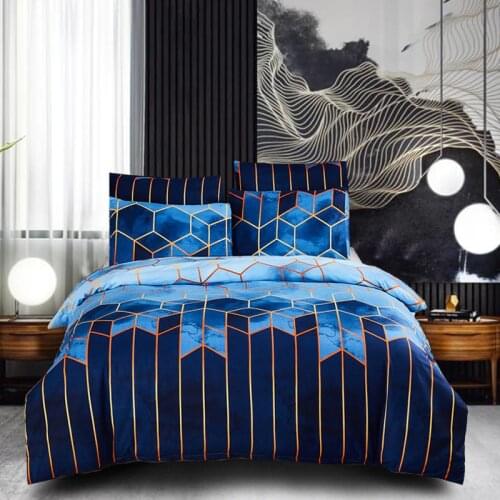 Geometry bedding set Golden bed sets Red Blue black Duvet Cover European size King Queen Quilt Cover Comforter Cover