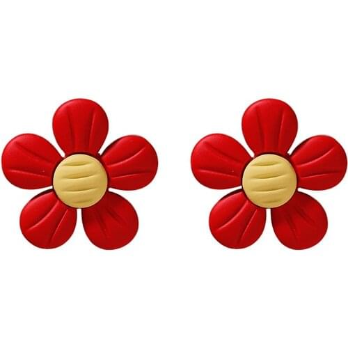 Korean Flower Womens Net Hongsen Fashion Earrings Design Feeling Lovely Earrings For Women Earings Fashion Jewelry