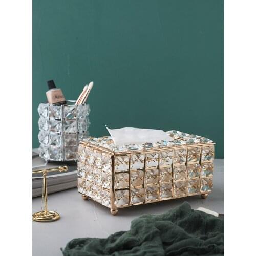 Nordic Light Luxury Iron Paper Towel Box Draw Box in Living Room Creative Room Bedroom Tabletop Decoration