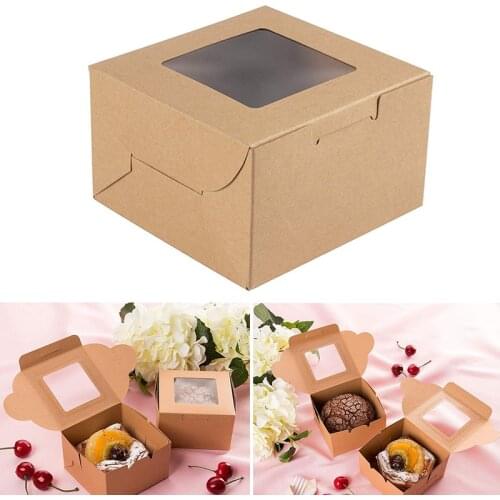 Egg Yolk Cake Boxes And Packaging Window Kraft Paper Box For Cake Food Packaging Box Cake Box