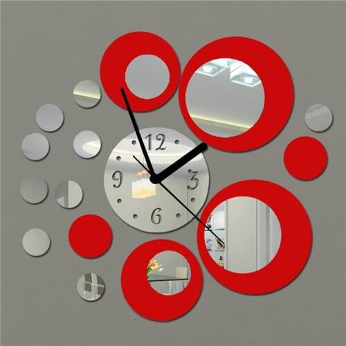 Creative Acrylic Clock Mirror Effect Wall Sticker Home Decor Craft DIY