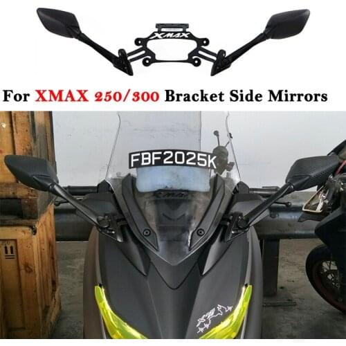 Motorcycle Bracket Side Mirrors For Yamaha XMAX 250 300 XMAX300 XMAX250 CNC Aluminum Front Stand Holder Phone Bracket GPS Plate