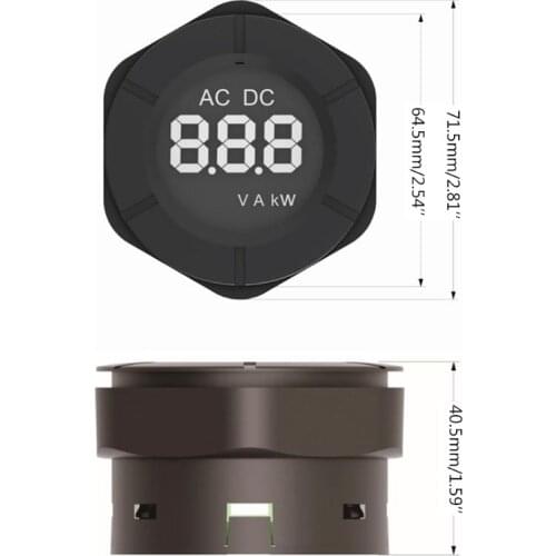DC 0-300V Round Power Meter Wattmeter Car Power Gauge 3000W 30kW 10A 100A with Shunt Reverse Protection PZEM-019W