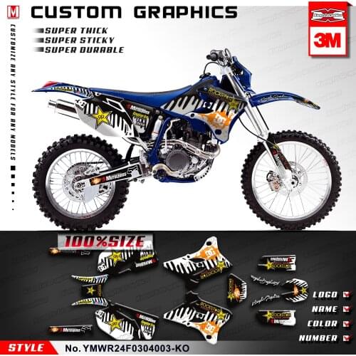 KUNGFU GRAPHICS Personalised Sticker Motocross Decal Complete Wrap Kit for WR 250F 450F WRF 250 450 WR250F WR450F 2003 2004