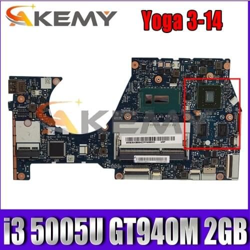 For Lenovo Yoga 3-14 laptop motherboard BTUU1 NM-A381 motherboard W/ CPU i3 5005U GPU GT940M 2GB FUR 5B20K78778 Mainboard