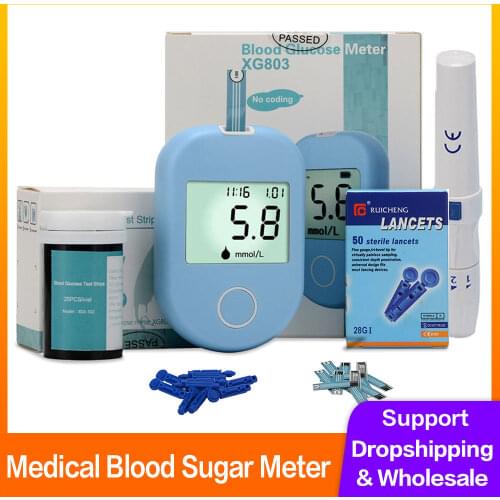 Medical Blood Sugar Tester Diabetes Glucose Meter Glucose Sugar Testing Machine Test Strips Diabetes Lancets Blood Test Finger