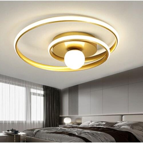 Minimalist Luster Black Gold Round LED Corridor Lamp for Bedroom Living Room Restaurant Nordic Home Interior Ceiling Luminaire
