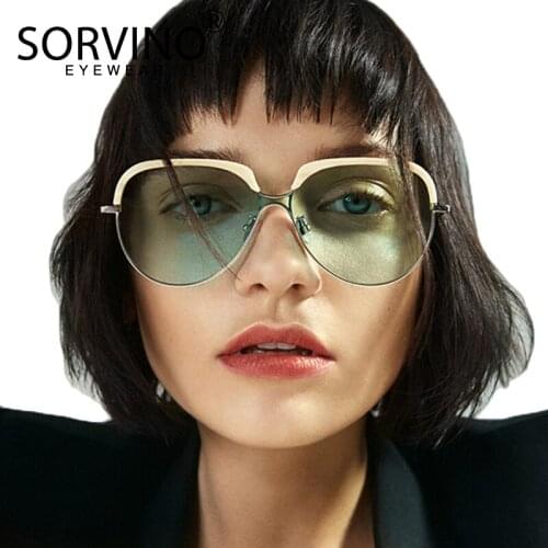 SORVINO Vintage Shades For Women 2020 Pilot Sunglasses Men Oversized Luxury Futuristic Sunglass Brand Designer Sun Glasses P355